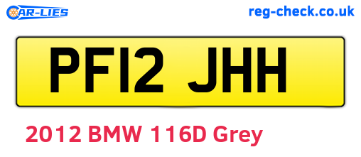 PF12JHH are the vehicle registration plates.