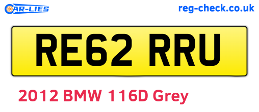 RE62RRU are the vehicle registration plates.