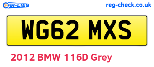 WG62MXS are the vehicle registration plates.
