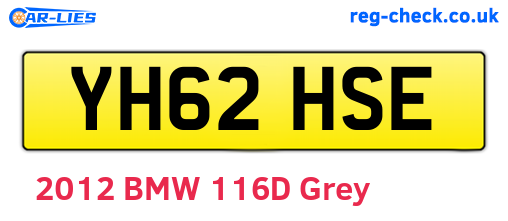 YH62HSE are the vehicle registration plates.