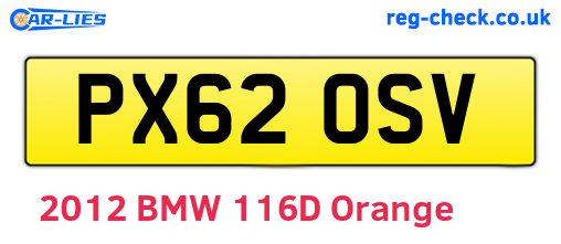 PX62OSV are the vehicle registration plates.