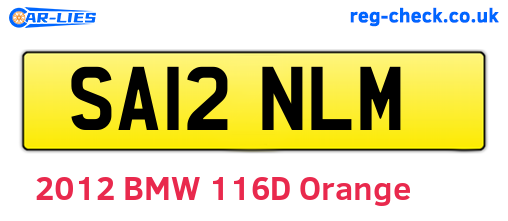 SA12NLM are the vehicle registration plates.