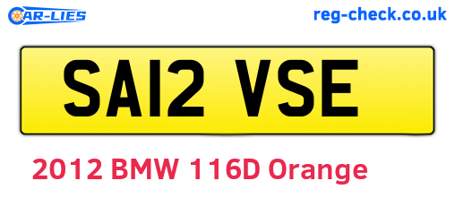 SA12VSE are the vehicle registration plates.