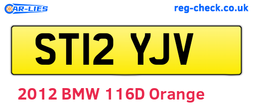 ST12YJV are the vehicle registration plates.