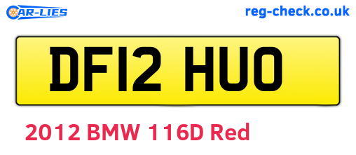 DF12HUO are the vehicle registration plates.
