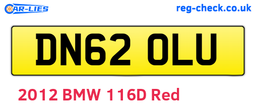 DN62OLU are the vehicle registration plates.