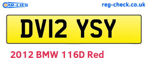 DV12YSY are the vehicle registration plates.