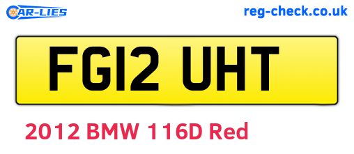 FG12UHT are the vehicle registration plates.