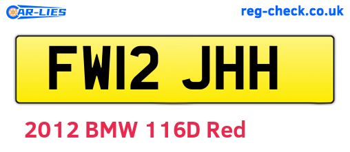 FW12JHH are the vehicle registration plates.