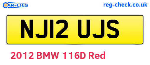 NJ12UJS are the vehicle registration plates.