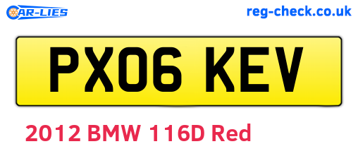 PX06KEV are the vehicle registration plates.