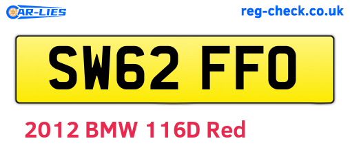 SW62FFO are the vehicle registration plates.