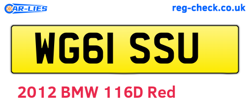WG61SSU are the vehicle registration plates.
