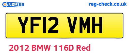 YF12VMH are the vehicle registration plates.
