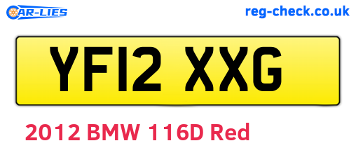 YF12XXG are the vehicle registration plates.