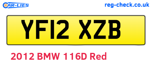 YF12XZB are the vehicle registration plates.
