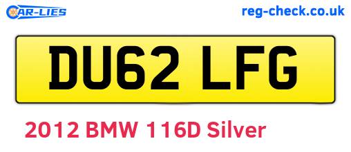 DU62LFG are the vehicle registration plates.