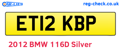 ET12KBP are the vehicle registration plates.