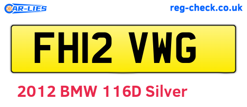 FH12VWG are the vehicle registration plates.