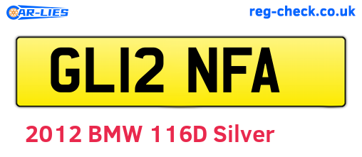 GL12NFA are the vehicle registration plates.