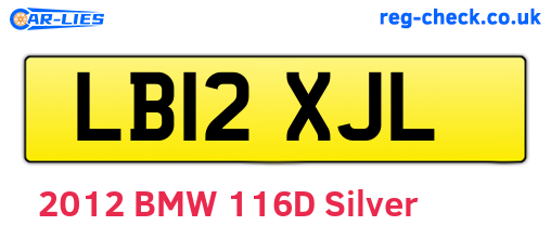 LB12XJL are the vehicle registration plates.