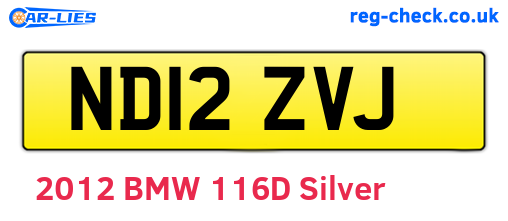 ND12ZVJ are the vehicle registration plates.