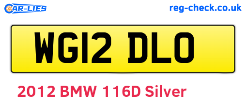 WG12DLO are the vehicle registration plates.