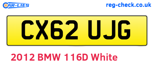 CX62UJG are the vehicle registration plates.