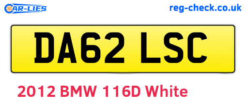 DA62LSC are the vehicle registration plates.