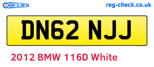 DN62NJJ are the vehicle registration plates.