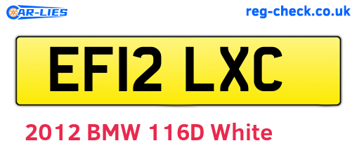 EF12LXC are the vehicle registration plates.