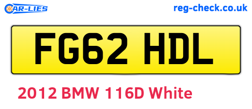 FG62HDL are the vehicle registration plates.