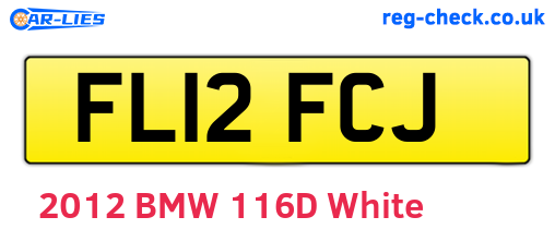 FL12FCJ are the vehicle registration plates.