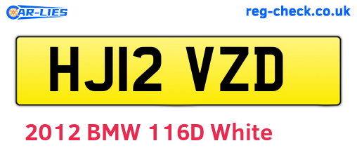 HJ12VZD are the vehicle registration plates.