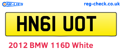 HN61UOT are the vehicle registration plates.