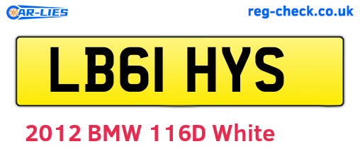 LB61HYS are the vehicle registration plates.