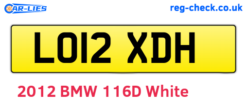 LO12XDH are the vehicle registration plates.