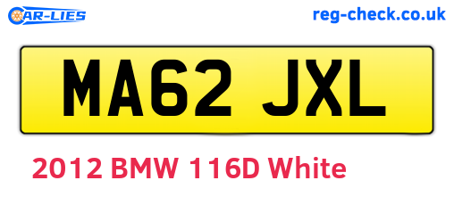 MA62JXL are the vehicle registration plates.
