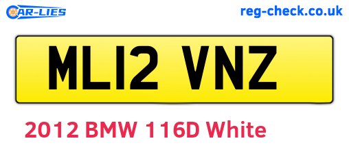 ML12VNZ are the vehicle registration plates.