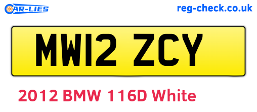 MW12ZCY are the vehicle registration plates.