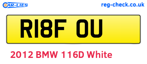 R18FOU are the vehicle registration plates.