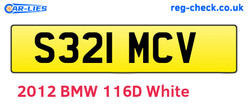 S321MCV are the vehicle registration plates.