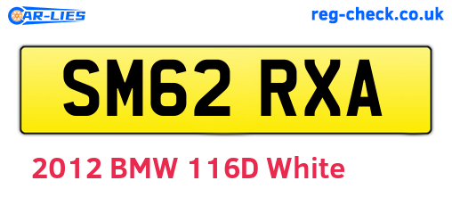 SM62RXA are the vehicle registration plates.