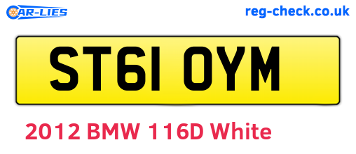 ST61OYM are the vehicle registration plates.