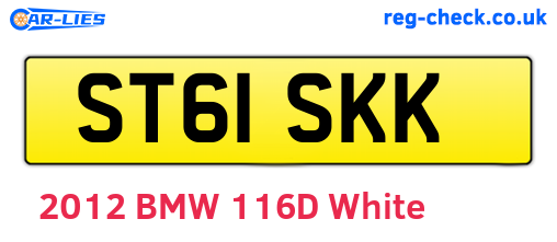 ST61SKK are the vehicle registration plates.