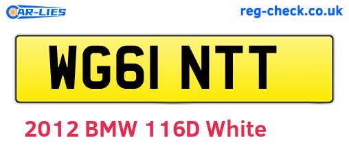 WG61NTT are the vehicle registration plates.