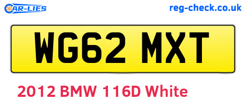 WG62MXT are the vehicle registration plates.