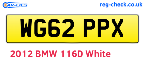 WG62PPX are the vehicle registration plates.