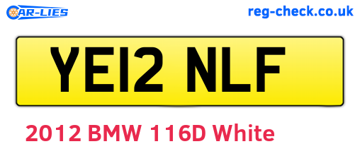 YE12NLF are the vehicle registration plates.