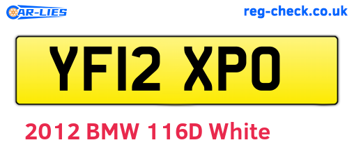 YF12XPO are the vehicle registration plates.